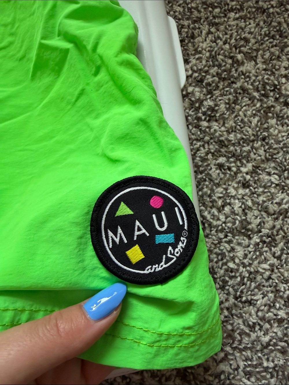 Maui and Sons Neon Green Athletic Shorts - Picture 2 of 6